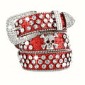 Stylish Rhinestone Western Cowgirl Style Y2K Belt Sparking Pu Leather