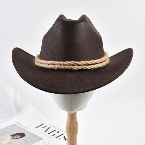 New Vintage Roll Brim Western Cowboy Hats Outdoor Travel Gentleman