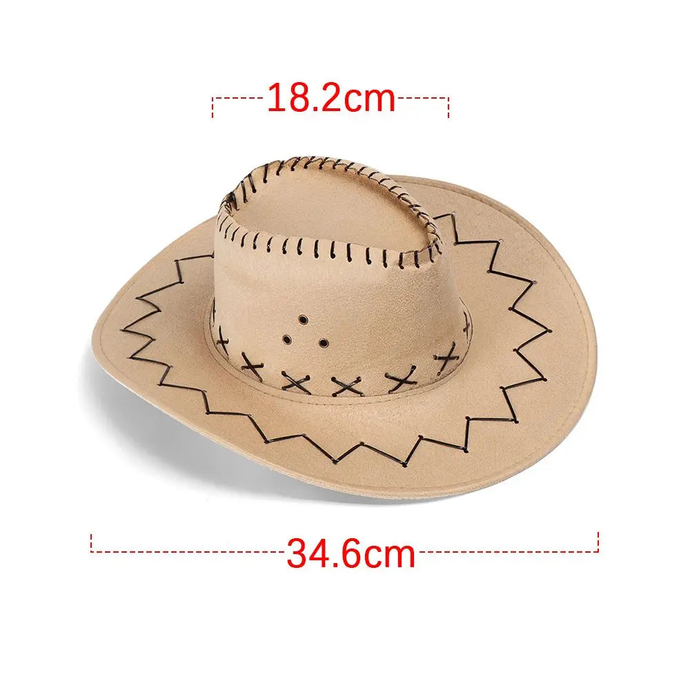Women Men Cowboy Hat Western Suede Cowgirl Hats Fashion West Fancy