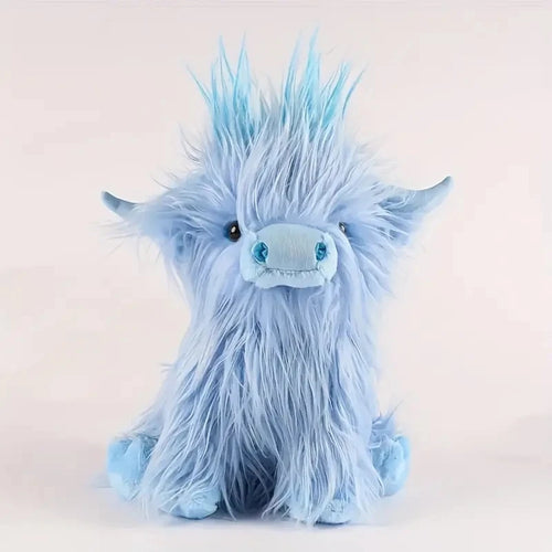 30cm Simulation Kyloe Cream Highland Cow Animal Plush Doll Soft