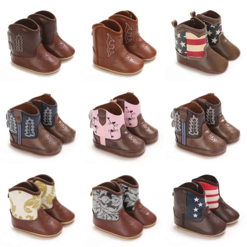 Baby Cowboy Boots - Western Style | Soft soled First Walking Shoes for