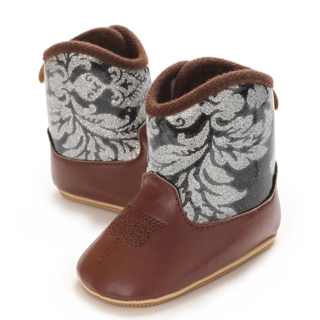 Baby Cowboy Boots - Western Style | Soft soled First Walking Shoes for