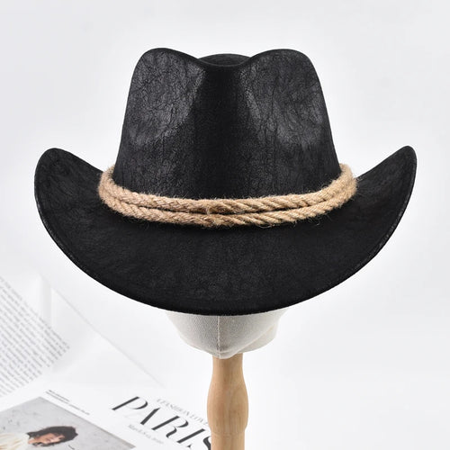 New Vintage Roll Brim Western Cowboy Hats Outdoor Travel Gentleman