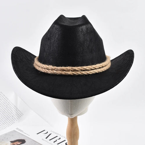 New Vintage Roll Brim Western Cowboy Hats Outdoor Travel Gentleman